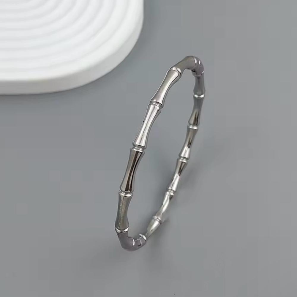 Elegant Gold Silver Bamboo Joint Bracelet